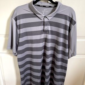 Nike Golf Dri fit Polo XXL gray silver stripe